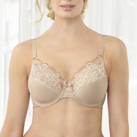 Set of 3! 34B Glamorise ELEGANCE Bra (CONVERTIBLE-STRAPS) Lace NUDE NEW - Picture 10 of 14